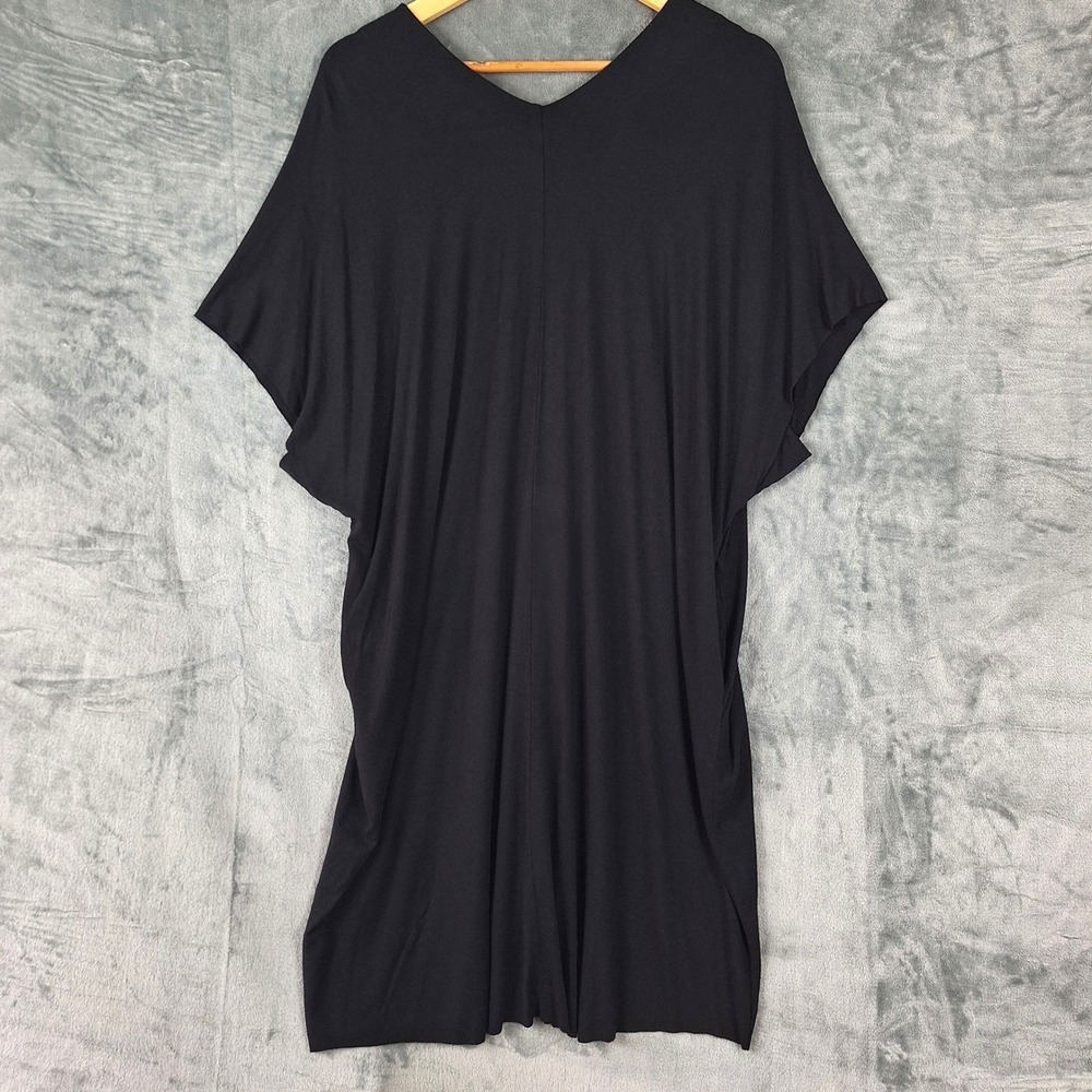 Peruvian Connection Dress M/L Black Thebes Lagenlook Minimalist Caftan Oversized - Picture 6 of 7